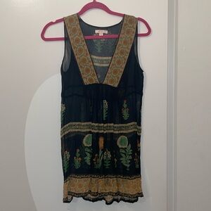 Lux sheer floral top. Black with floral design. Size XS. Purchased from UO.